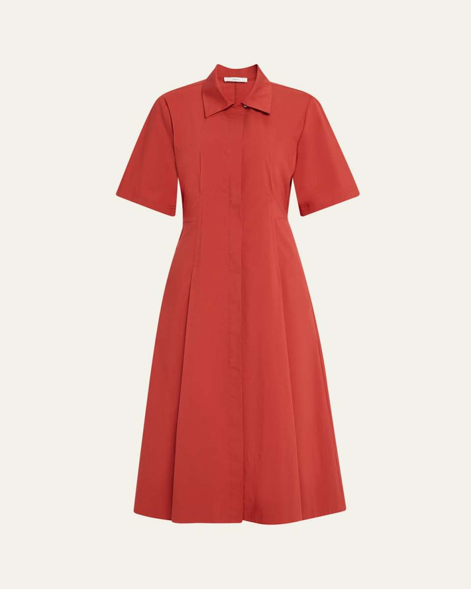 Short-Sleeve Midi Shirtdress